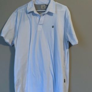 white Volcom collared shirt